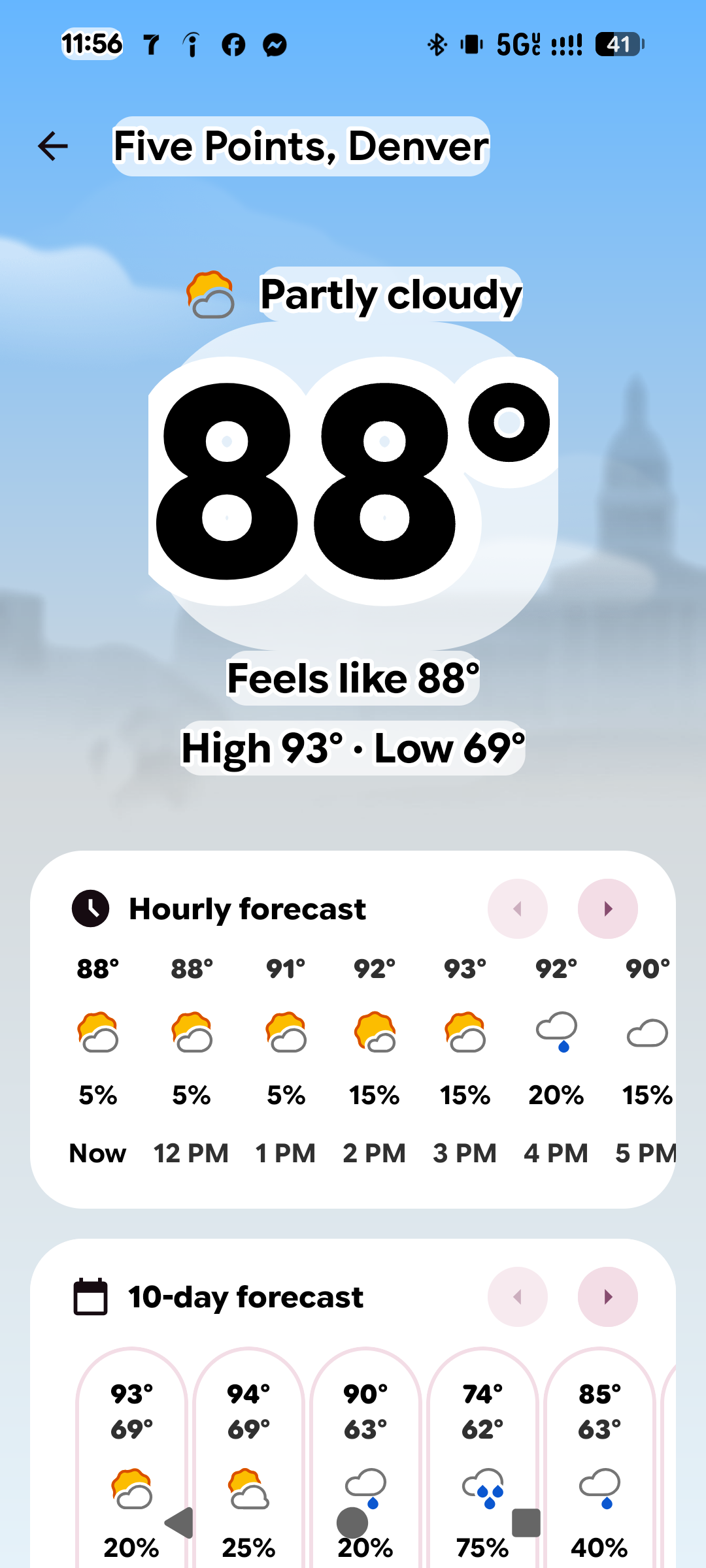 Location and weather screenshot associated with the Denargo Market incident